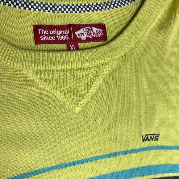 Men’s Vans Knit Pullover Sweater XL 100% Cotton Long Sleeve Striped - Picture 11 of 11